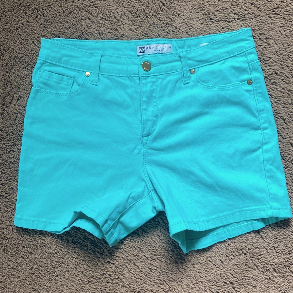 Anne Klein Teal Jean Shorts
